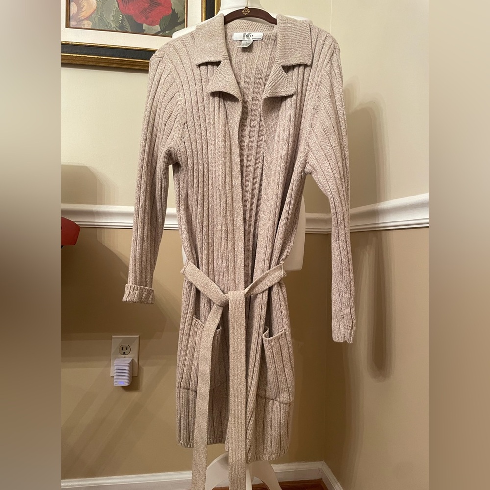 Like New K-I-K-I-T brand cotton belted long cardigan size S